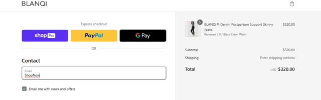 Blanqi checkout page showing Blanqi discount code box | Screenshot taken by SimplyCodes community member on Nov 3, 2024