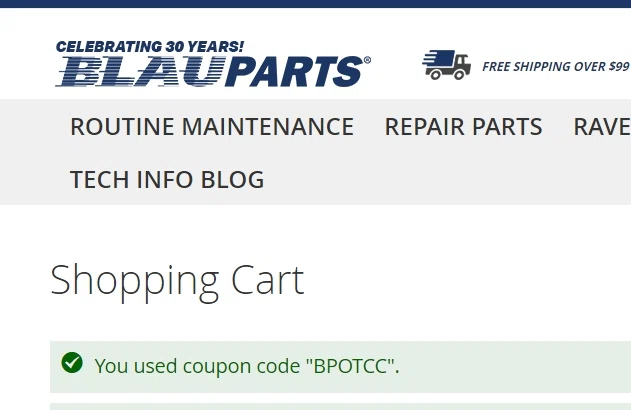 where to use Blauparts promo code box