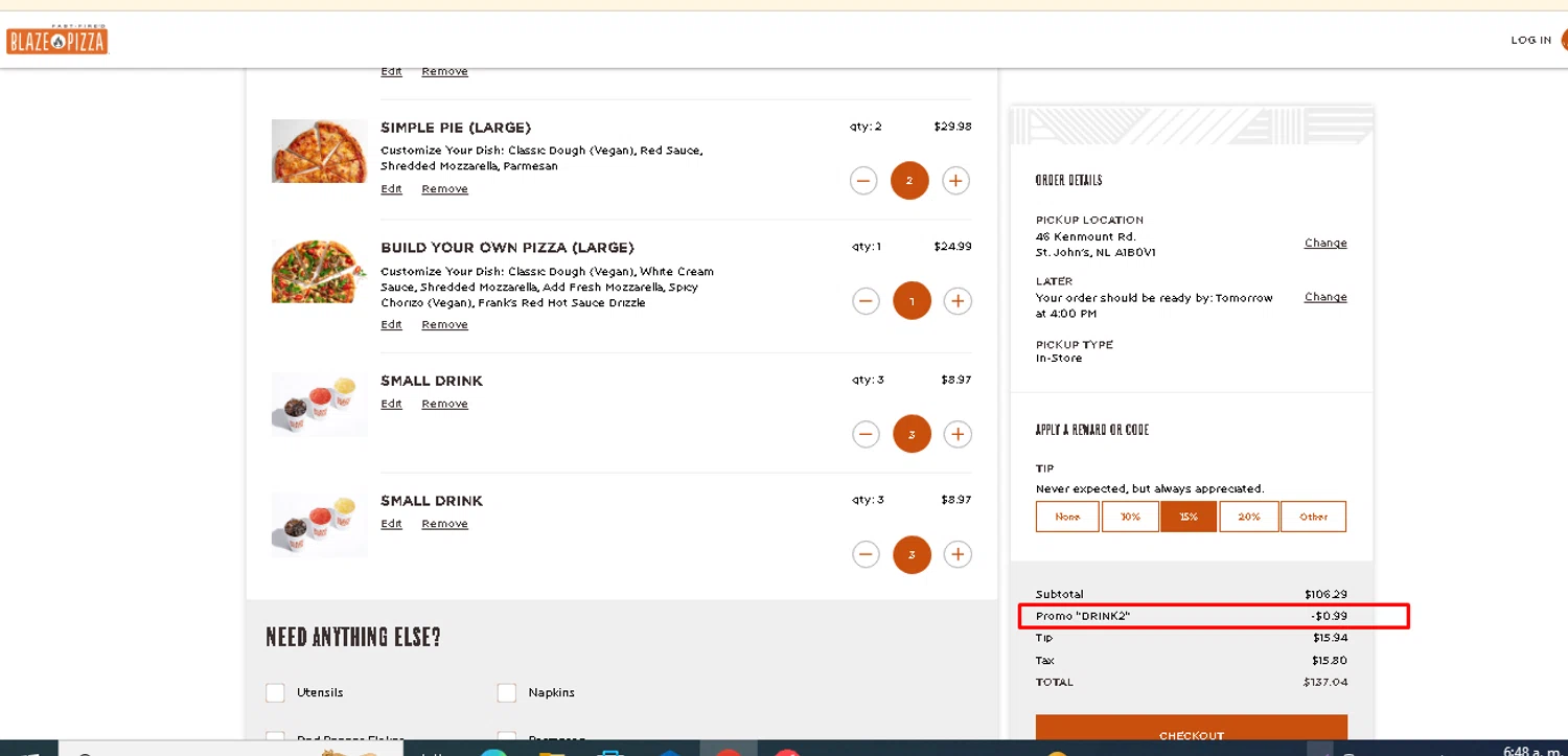 Blaze Pizza Promo Codes 20 Off August 2024