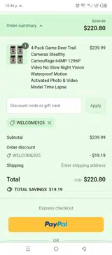 WELCOME925 coupon verification screenshot
