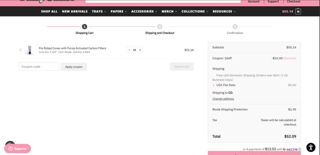 Blazy Susan checkout page showing Blazy Susan coupon code box | Screenshot taken by SimplyCodes community member on Aug 1, 2025