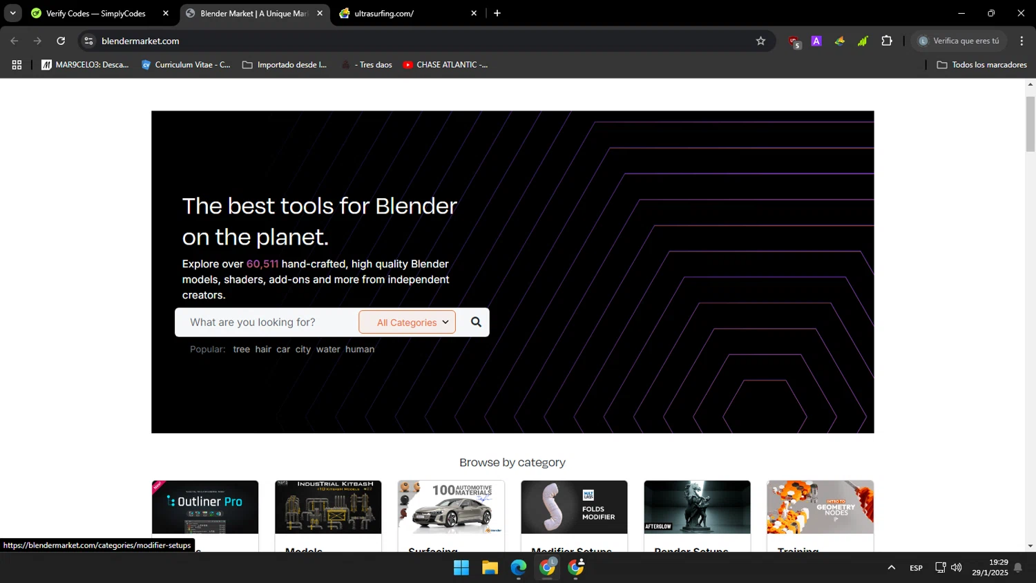 Blender Market discount code screenshot showing code hello2025 applied at Blender Market checkout page. Uploaded by SimplyCodes community member yasabesssss on Jan 30, 2025