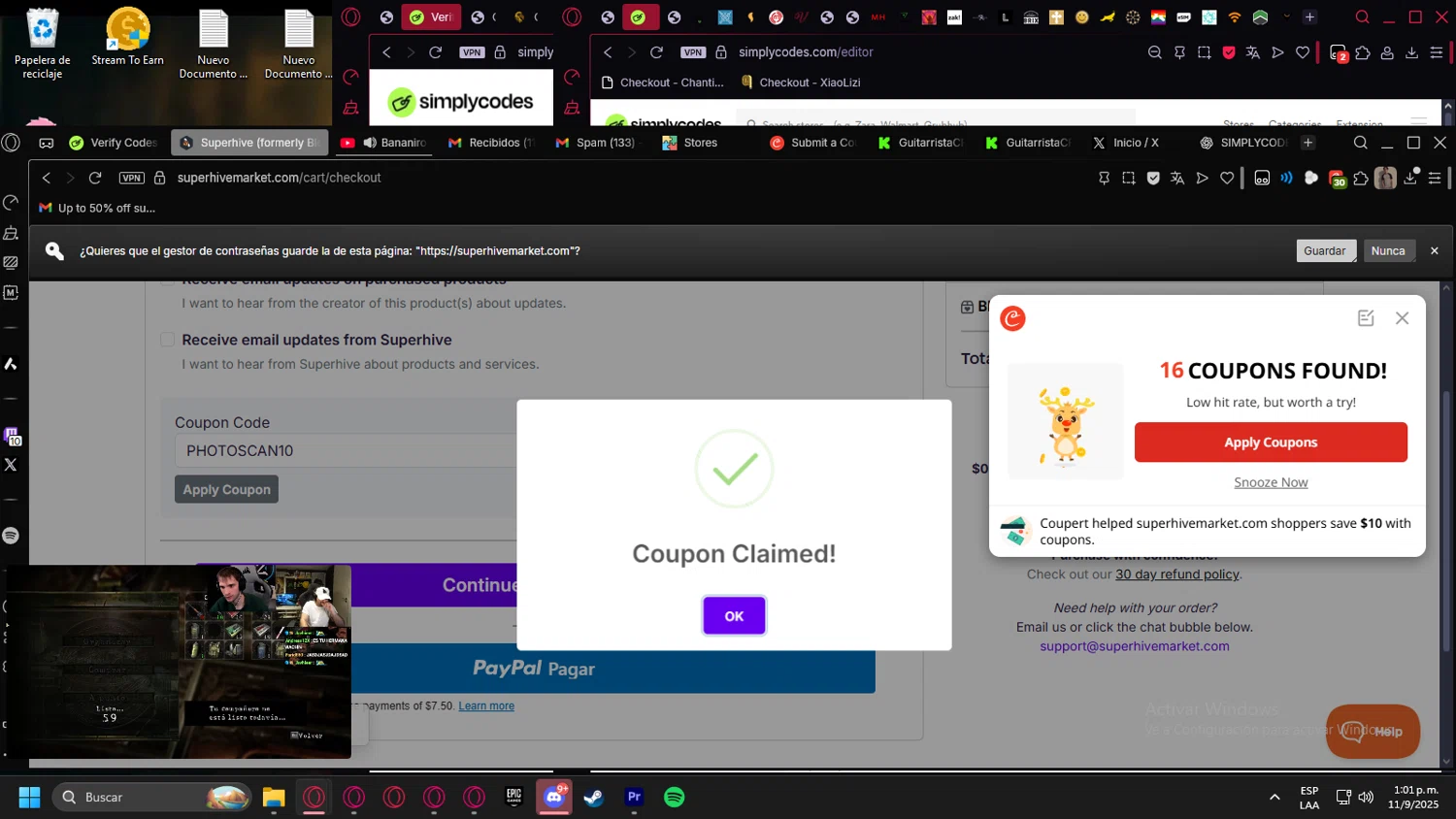 Blender Market checkout page showing Blender Market discount code box | Screenshot taken by SimplyCodes community member on Sep 11, 2025