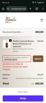Blendz Apparel coupon verification screenshot