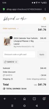 Blessed Is She coupon verification screenshot