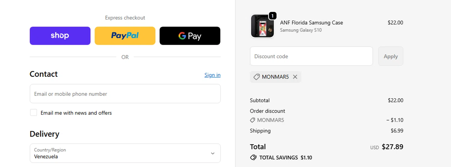 Blessings Boutique POD promo code screenshot showing code MONMAR5 applied at Blessings Boutique POD checkout page. Uploaded by SimplyCodes community member PaulSkenes on May 31, 2026