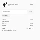 50off coupon verification screenshot