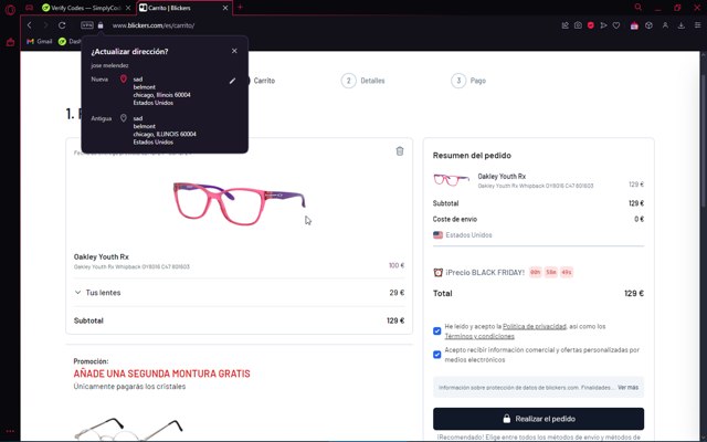 Blickers checkout page showing Blickers discount code box | Screenshot taken by SimplyCodes community member on Nov 22, 2024