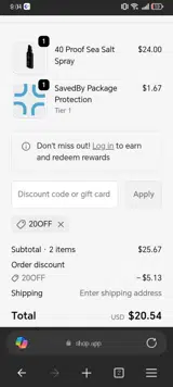 Blind Barber coupon verification screenshot
