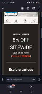 BMNEW coupon verification screenshot
