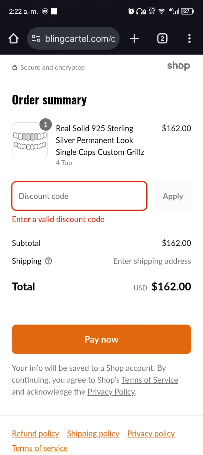 Bling Cartel discount code screenshot showing code BLINGBOSS applied at Bling Cartel checkout page. Uploaded by SimplyCodes community member ShieldExpert3365 on Jun 10, 2025