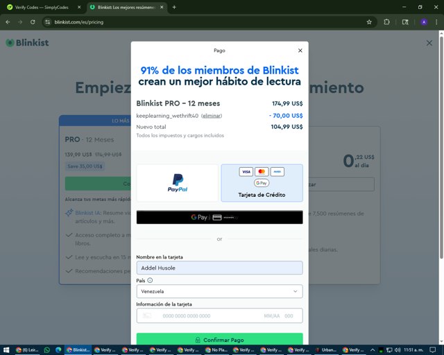 Blinkist checkout page showing Blinkist discount code box | Screenshot taken by SimplyCodes community member on Aug 7, 2025