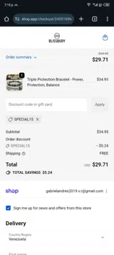 SPECIAL15 coupon verification screenshot