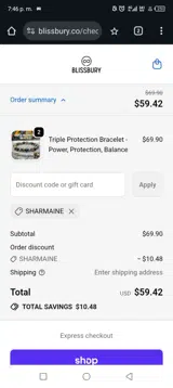 SHARMAINE coupon verification screenshot