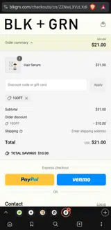 10off coupon verification screenshot