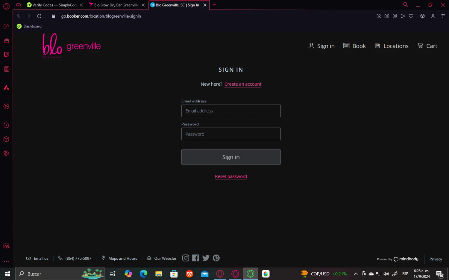 Blo Blow Dry Bar checkout page showing Blo Blow Dry Bar promo code box | Screenshot taken by SimplyCodes community member on Sep 17, 2024