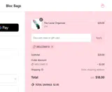 WELCOME10 coupon verification screenshot