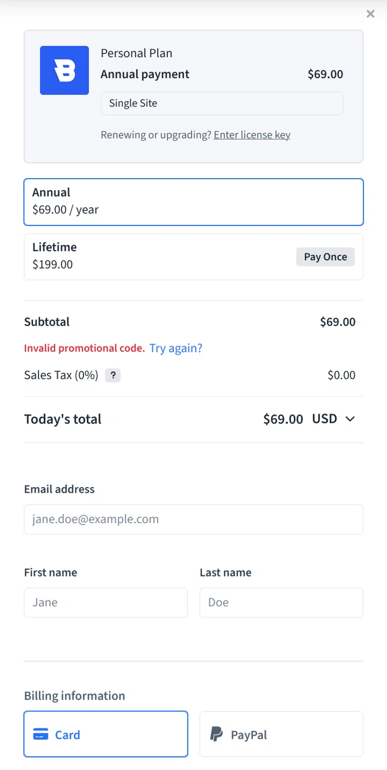 Blocksy promo code screenshot showing code SPOOKY applied at Blocksy checkout page. Uploaded by SimplyCodes community member MarkGrayson on Mar 22, 2025
