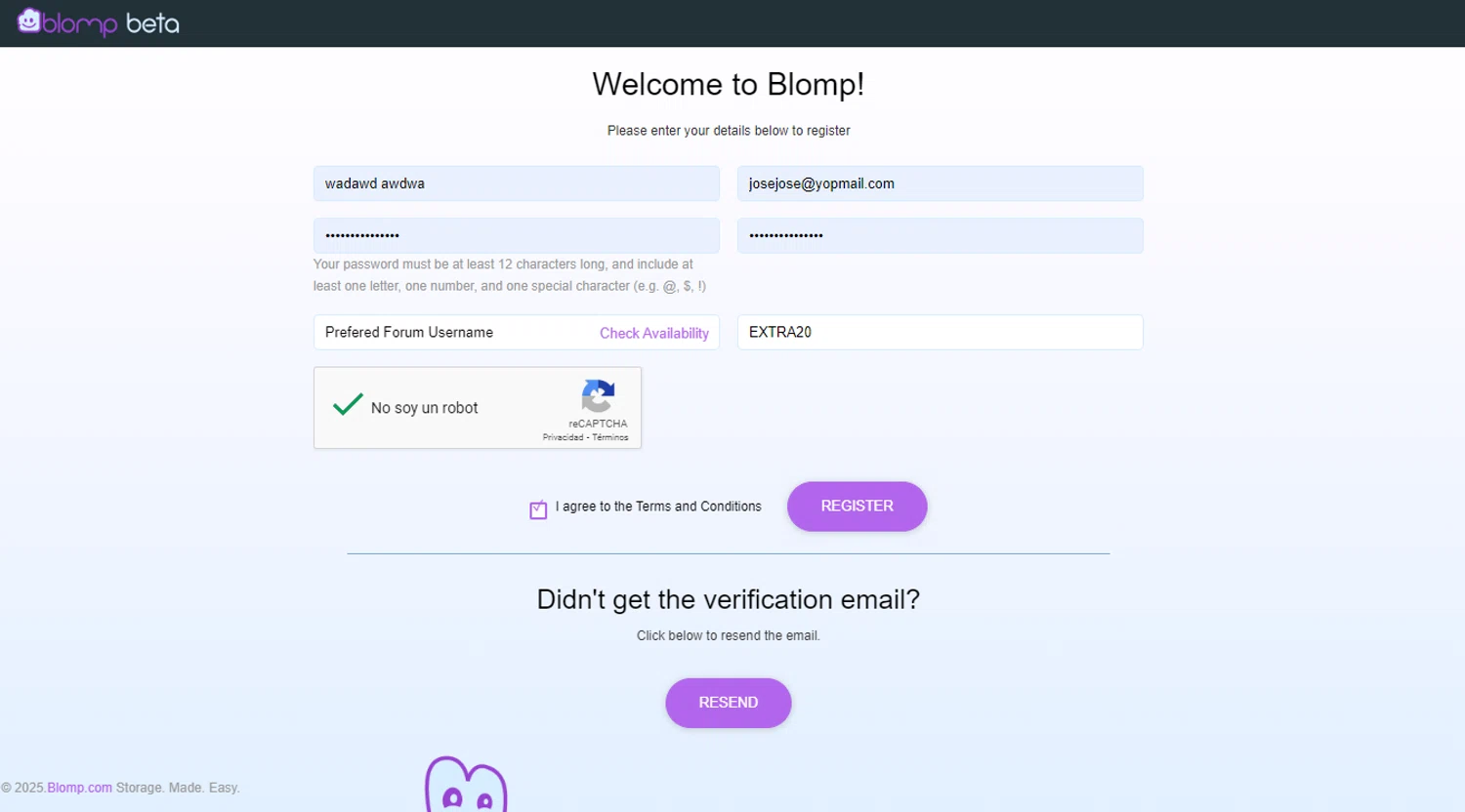 Blomp checkout page showing Blomp promo code box | Screenshot taken by SimplyCodes community member on Feb 28, 2025