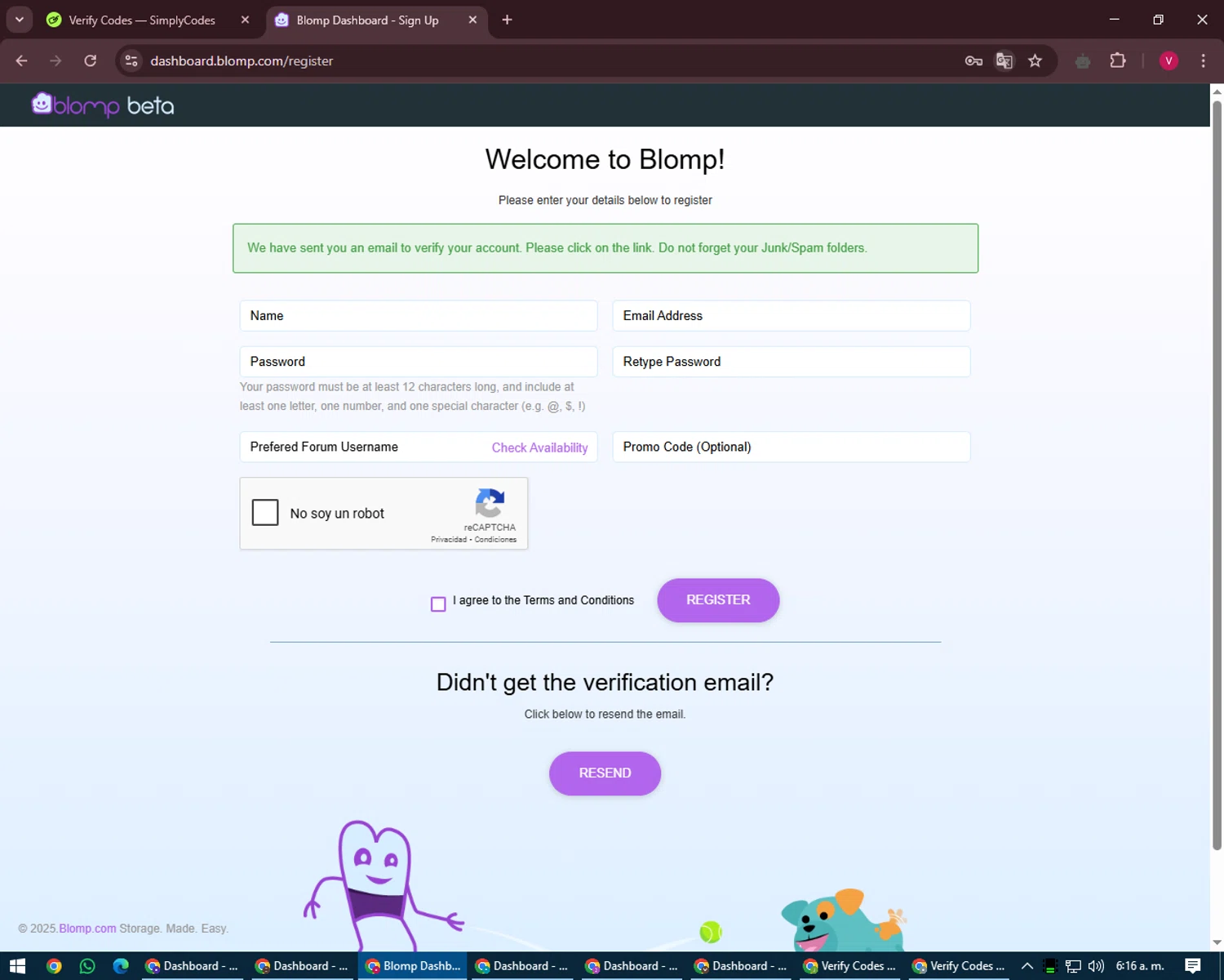 Blomp promo code screenshot showing code EXTRA20 applied at Blomp checkout page. Uploaded by SimplyCodes community member ShieldEagle6102 on Mar 29, 2025