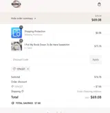 10%GET coupon verification screenshot