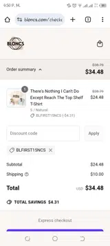 BLFIRST15NCS coupon verification screenshot