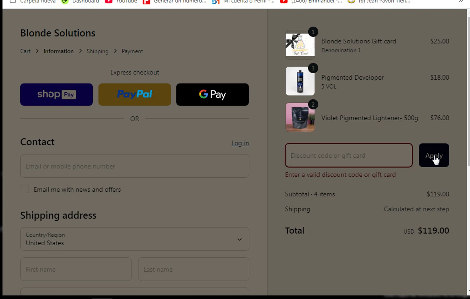 Blonde Solutions discount code screenshot showing code BIGWINTER applied at Blonde Solutions checkout page. Uploaded by SimplyCodes community member IFeelGood3 on Mar 8, 2025