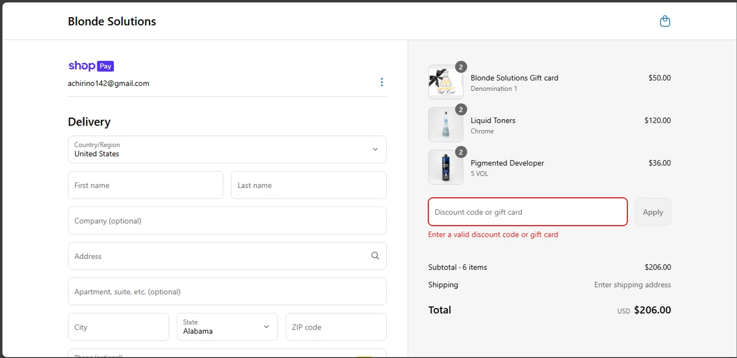 Blonde Solutions discount code screenshot showing code MOM10 applied at Blonde Solutions checkout page. Uploaded by SimplyCodes community member DealFinder8915 on May 25, 2025