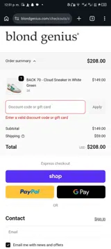 Blond Genius coupon verification screenshot