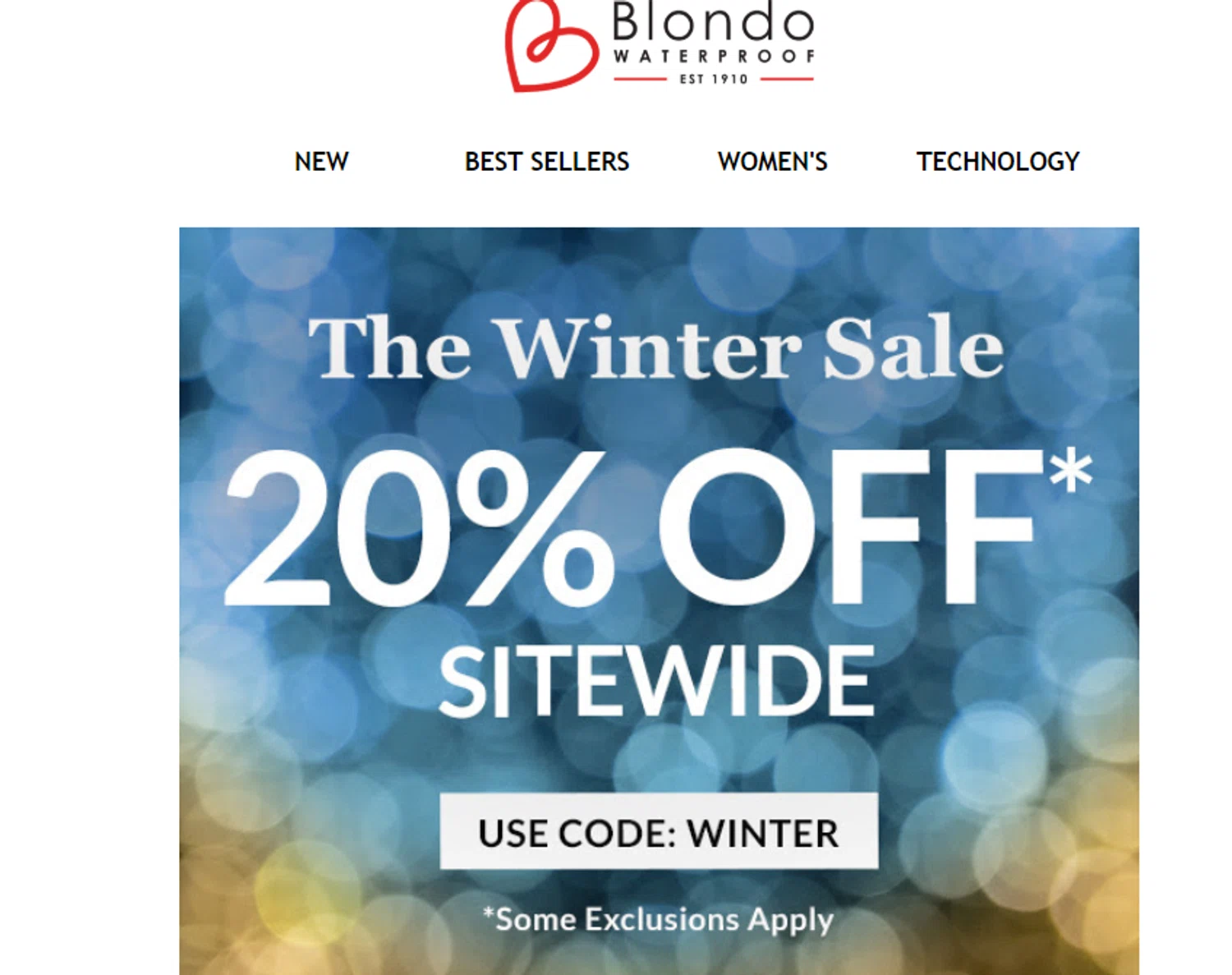 Blondo promo code screenshot showing code WINTER applied at Blondo checkout page. Uploaded by SimplyCodes community member jesspea on Feb 14, 2025