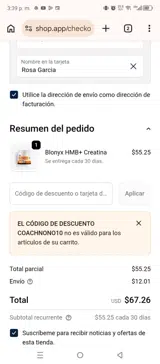 COACHNONO10 coupon verification screenshot