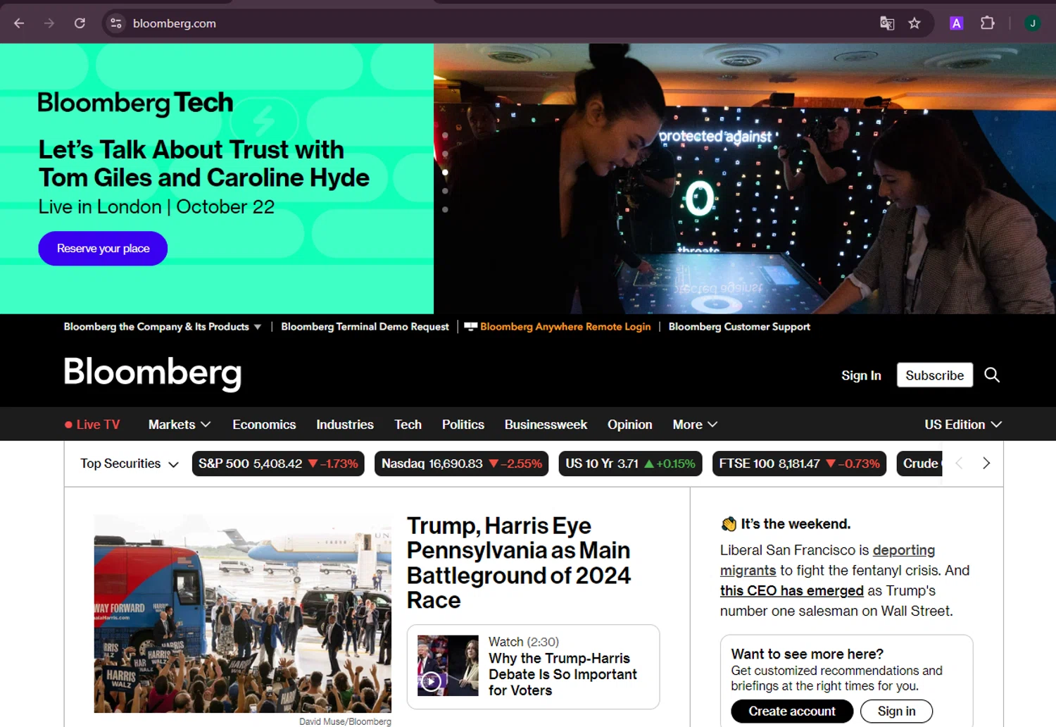 Bloomberg checkout page showing Bloomberg promo code box | Screenshot taken by SimplyCodes community member on Sep 7, 2024