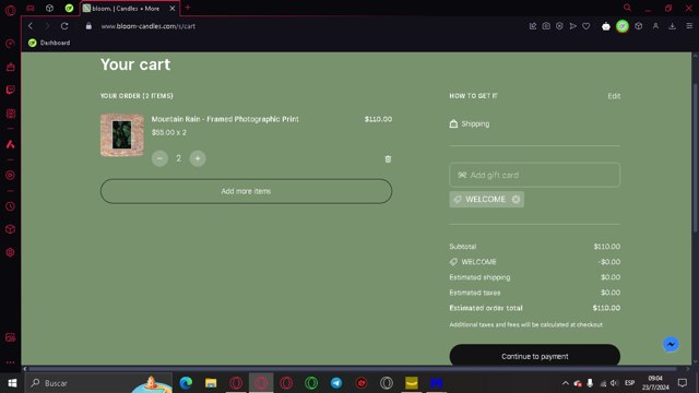 bloom. checkout page showing bloom. discount code box | Screenshot taken by SimplyCodes community member on Jul 23, 2024