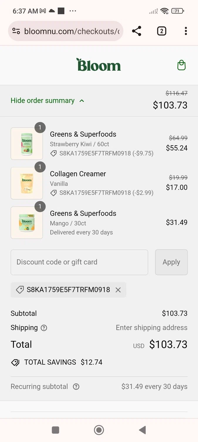 Bloom Nutrition Discount Codes 15 Off October 2024