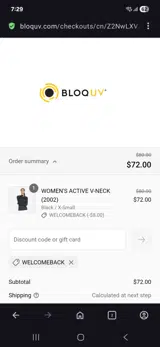 Welcomeback coupon verification screenshot