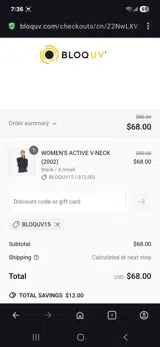 Bloquv15 coupon verification screenshot