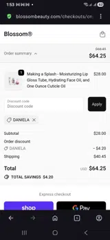 Daniela coupon verification screenshot