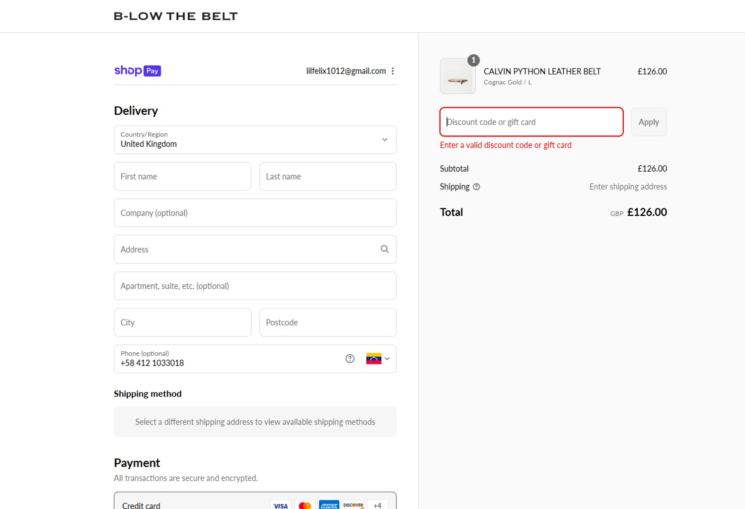 B-Low The Belt discount code screenshot showing code KAT15 applied at B-Low The Belt checkout page. Uploaded by SimplyCodes community member lilfeli on Aug 21, 2025