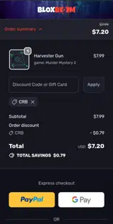 CRB coupon verification screenshot