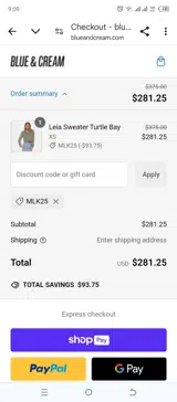 MLK25 coupon verification screenshot
