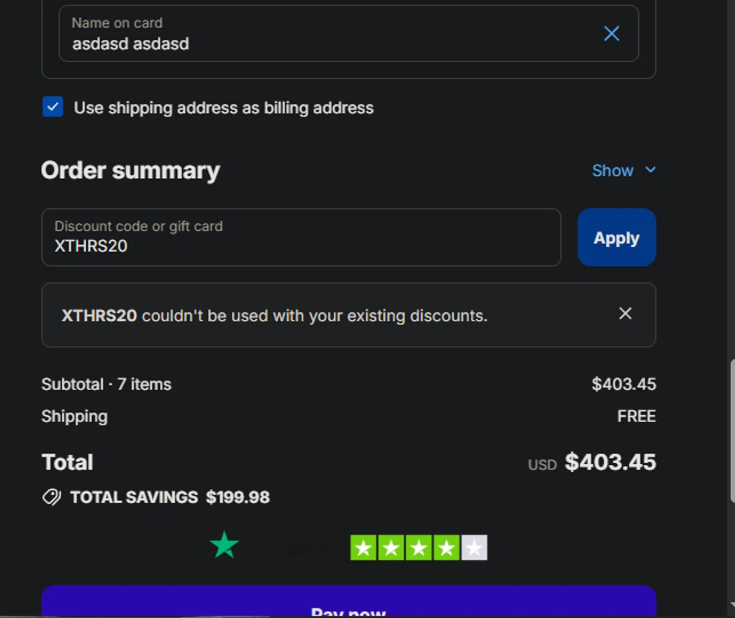 BlueBolt Chargers discount code screenshot showing code XTHRS20 applied at BlueBolt Chargers checkout page. Uploaded by SimplyCodes community member jaimitoalcachofa on Oct 25, 2025