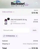 THYROID2026 coupon verification screenshot