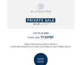 Blue Button Shop coupon verification screenshot
