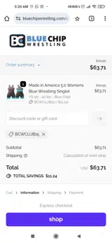 BCWCLUB15 coupon verification screenshot