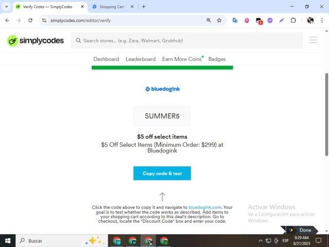 Bluedogink checkout page showing Bluedogink coupon code box | Screenshot taken by SimplyCodes community member on Aug 21, 2025