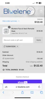 SUNNYDOKI coupon verification screenshot