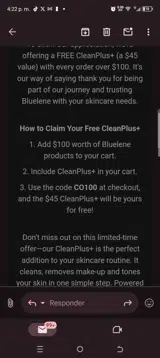 CO100 coupon verification screenshot