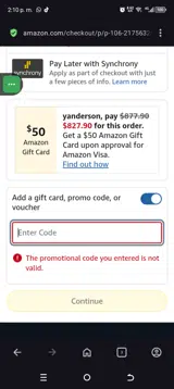 ACCT coupon verification screenshot
