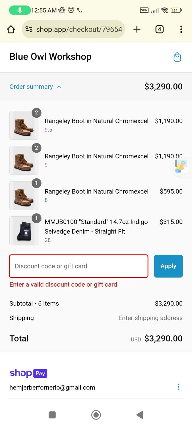 Blue Owl discount code screenshot showing code gravy applied at Blue Owl checkout page. Uploaded by SimplyCodes community member Josemedina on Jan 21, 2025