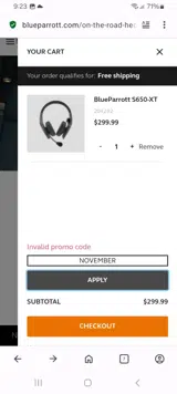NOVEMBER coupon verification screenshot